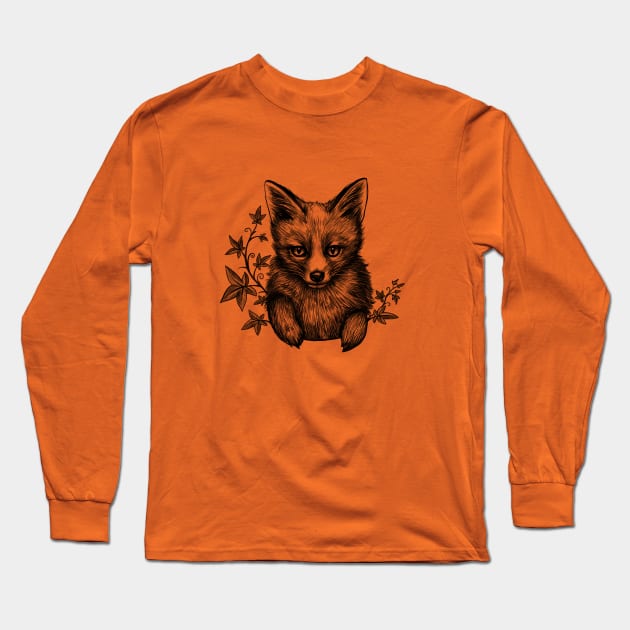 Fox drawing Long Sleeve T-Shirt by juliavector